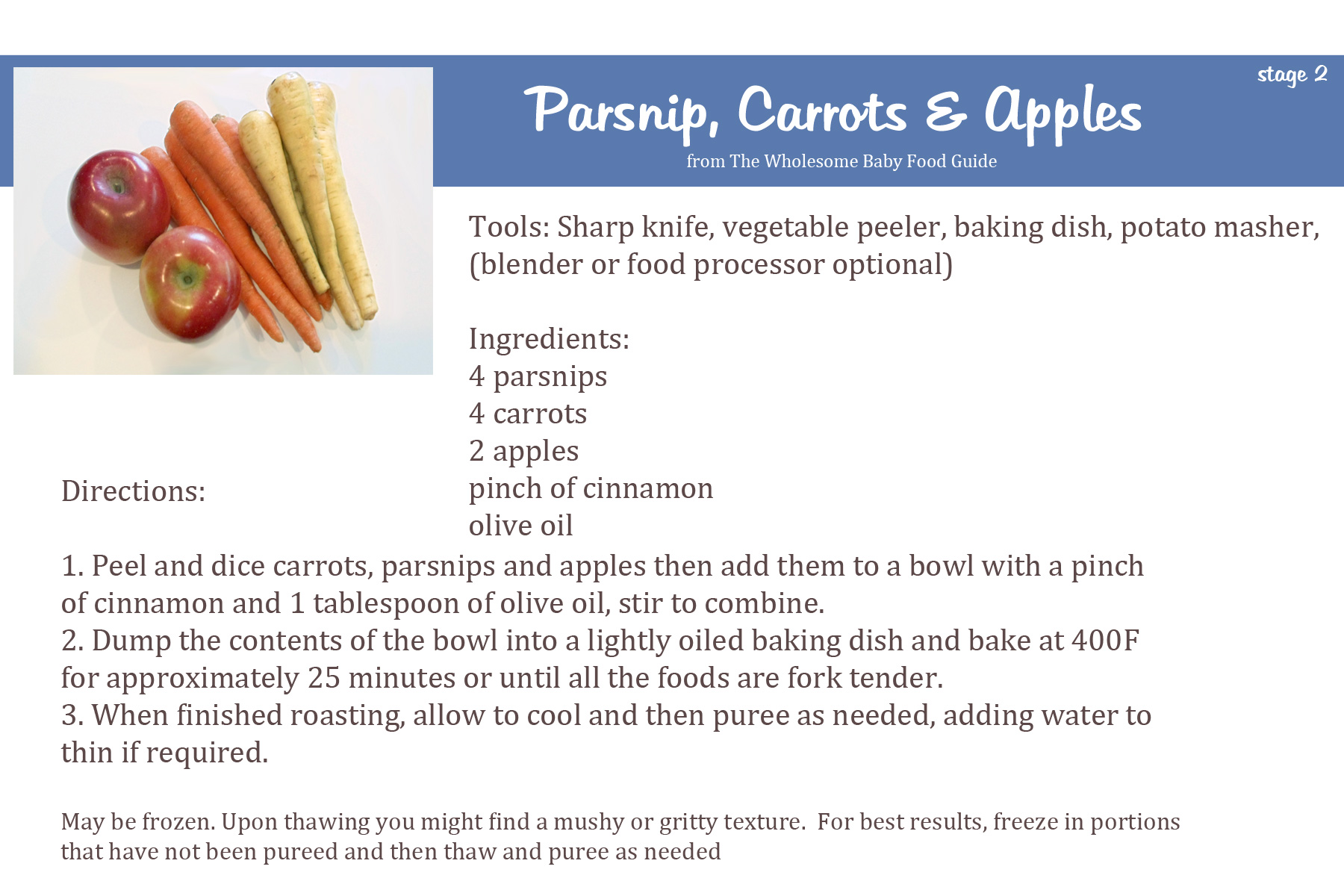 Parnsip, Carrots and Apples Food for Baby The Wholesome Baby Food