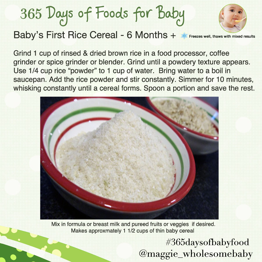 Day 32 Baby's First Rice Cereal using ground brown rice 365 Days of