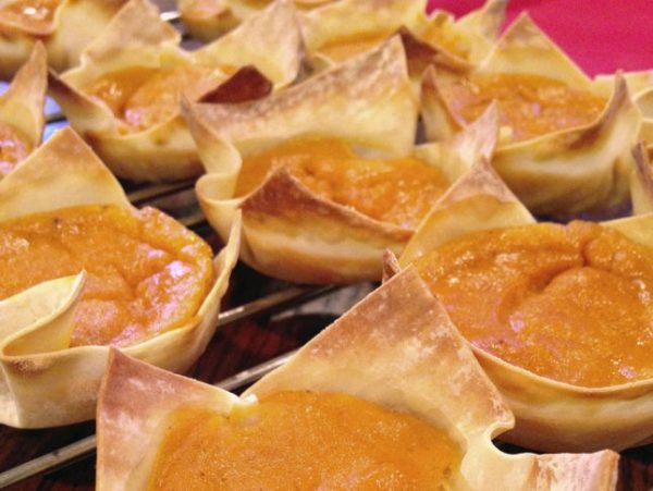 pumpkin pie wonton snacks for babies, toddlers and adults